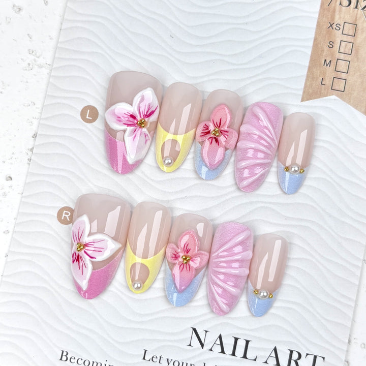 Künstlerisches Floral Druck-Nagel-Design-Kit