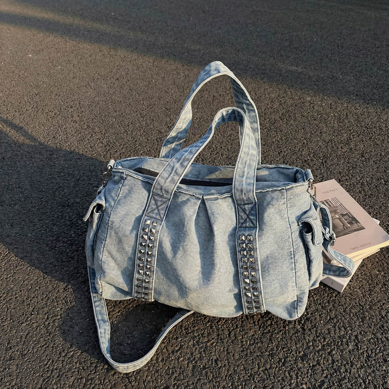 Abgenutzte Denim Wochenendtasche