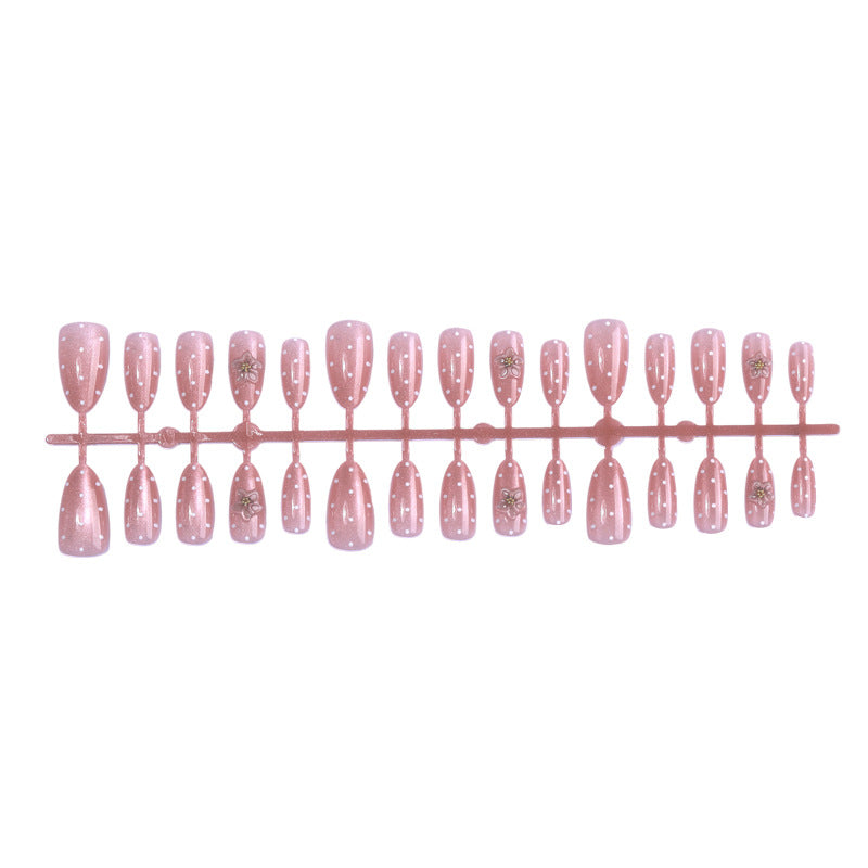 Premium Klebe-Press-On Nail Set mit Blumenmustern Karnz