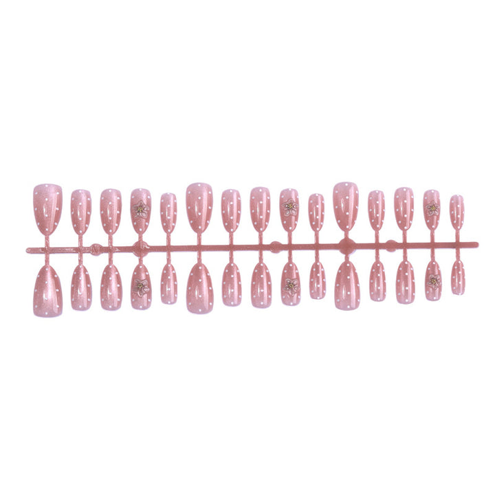 Premium Klebe-Press-On Nail Set mit Blumenmustern Karnz