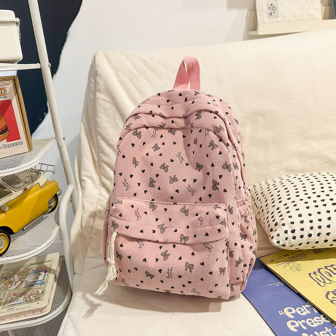 Texturierter Cordura-Rucksack mit Herzmuster