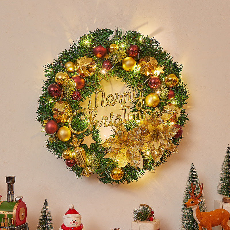 Festlicher Weihnachtskranz mit Lichtern Karnz