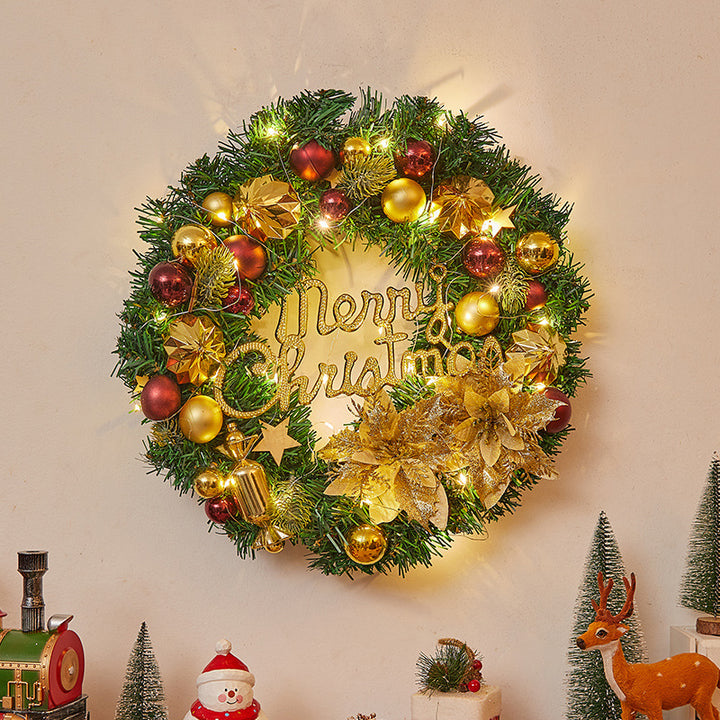 Festlicher Weihnachtskranz mit Lichtern Karnz