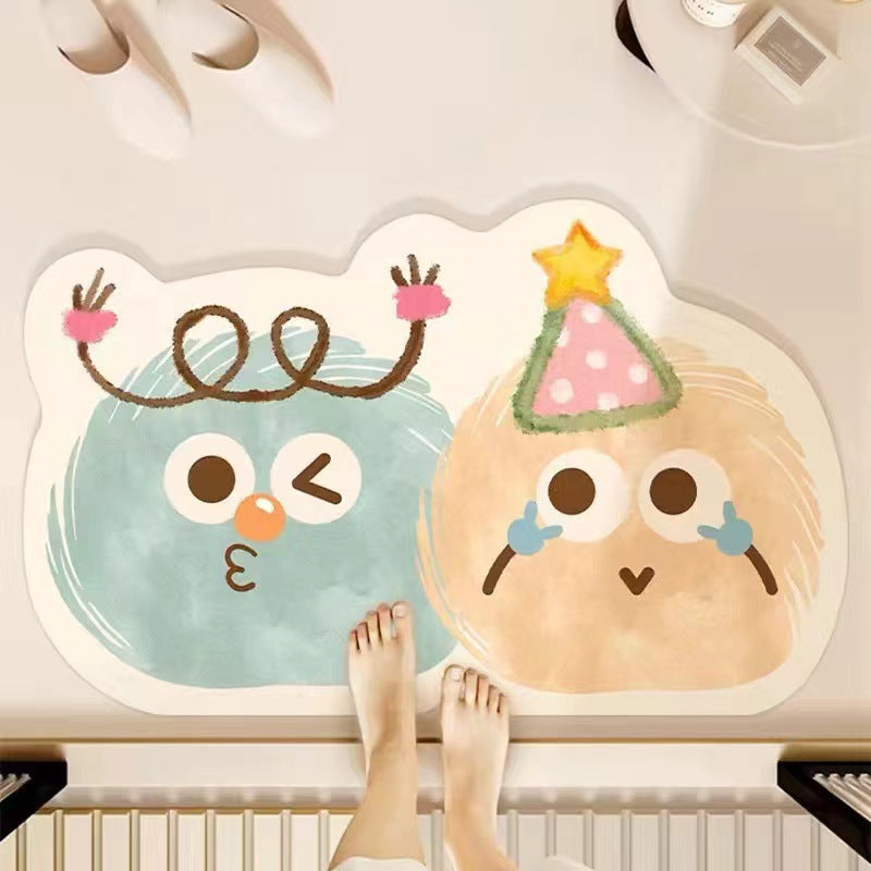 Verspielt mit Cartoon-Motiv Badmatte