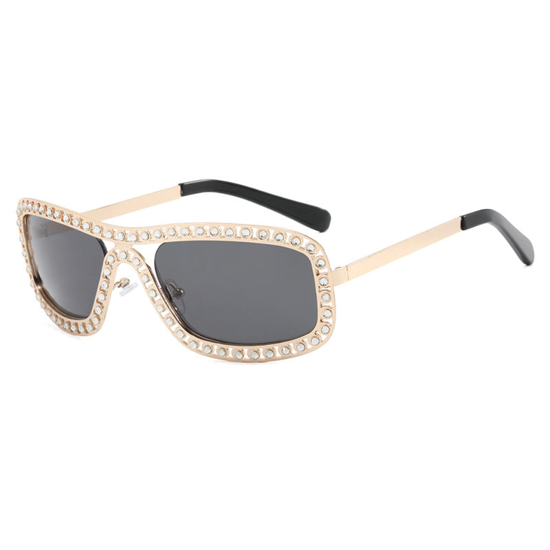 Damen modische Sonnenbrille mit funkelndem Rahmen Karnz