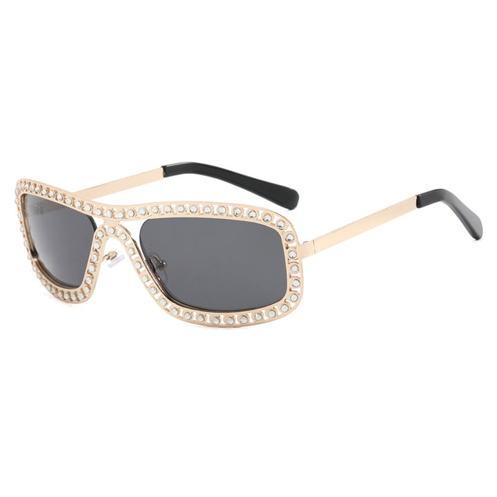 Damen modische Sonnenbrille mit funkelndem Rahmen Karnz