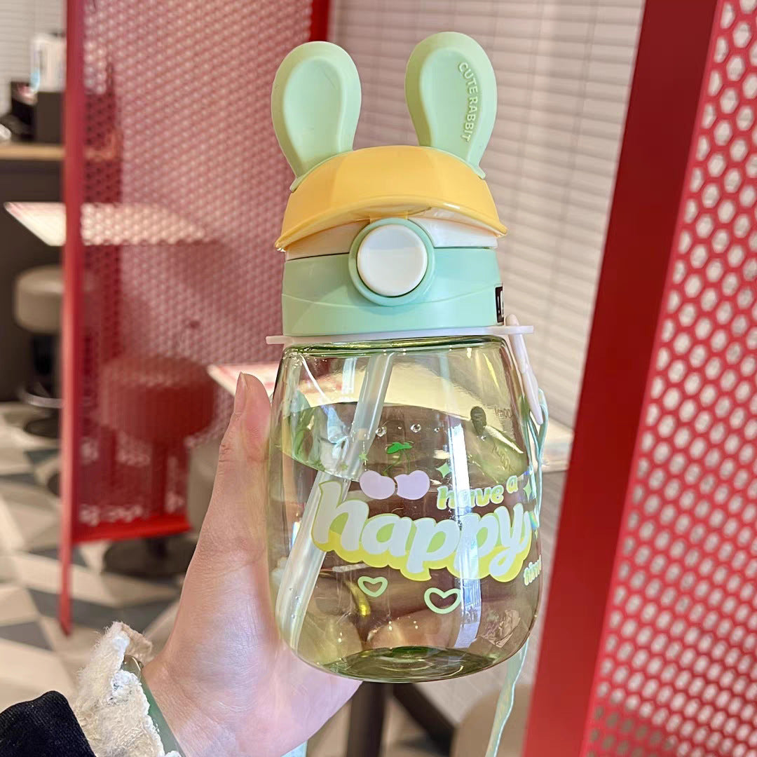 Damen Stilvolle Wasserflasche mit Bunny-Deckel Karnz