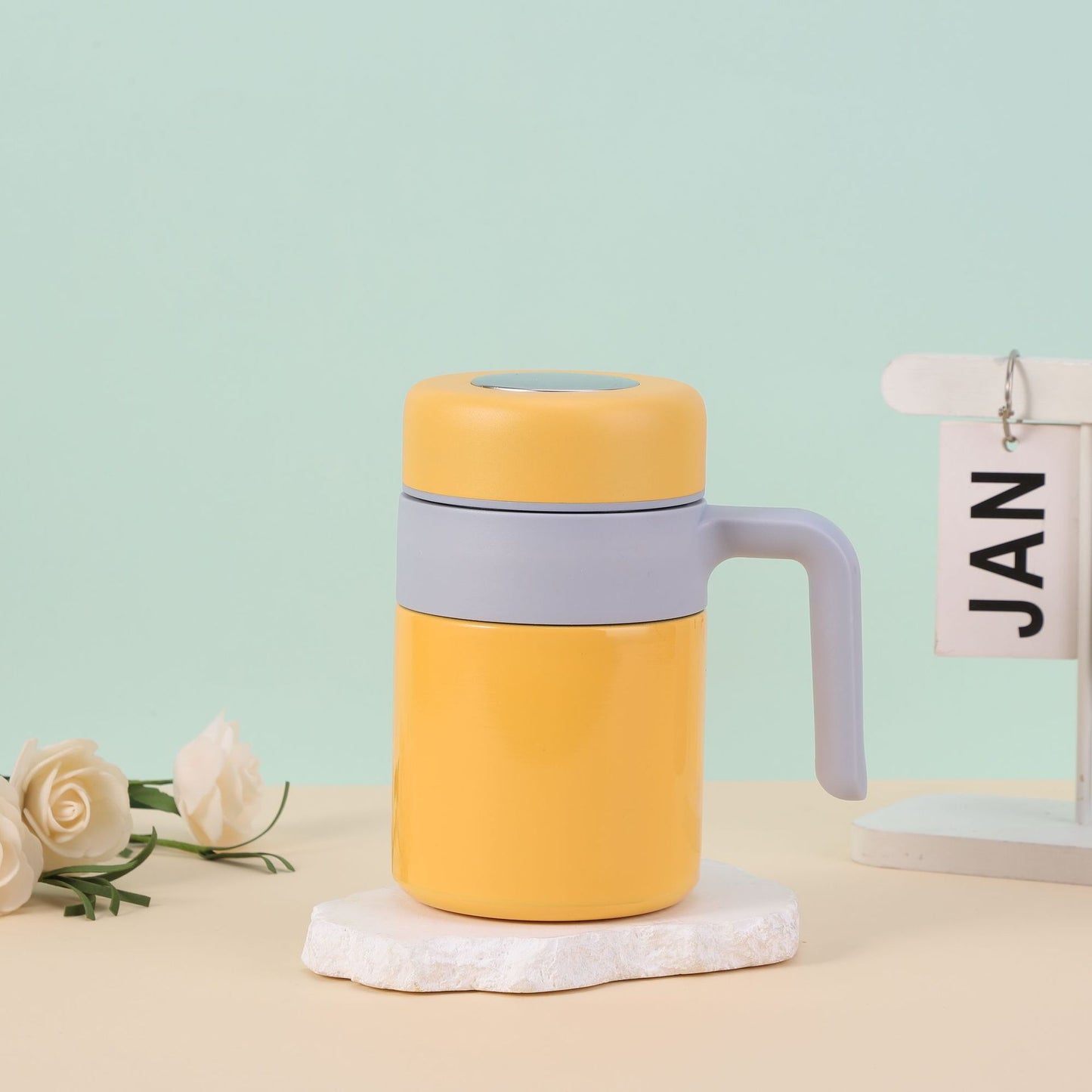 Damen Isolierbecher mit ergonomischem Griff und auslaufsicherem Deckel Karnz