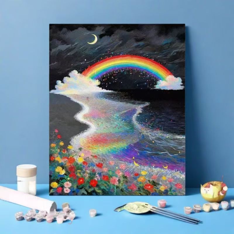 Rainbow Ocean Landscape Art Print Karnz