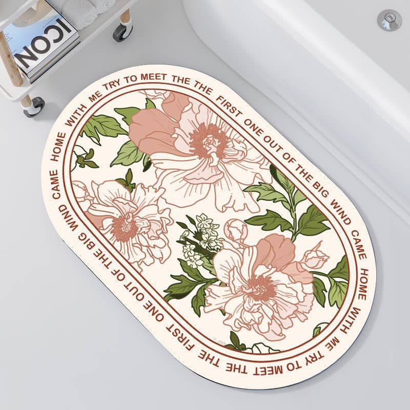 Florale verziertes Memory-Schaum-Badmatte