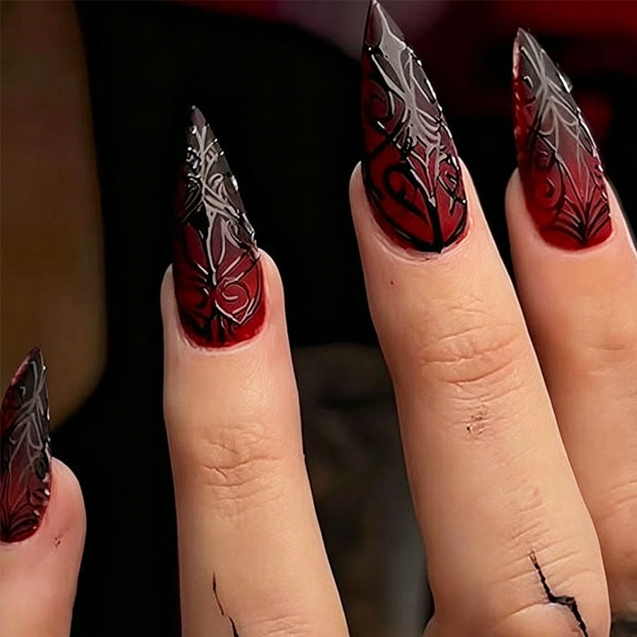 Gothic Stiletto Press-On Nagelkunst Karnz