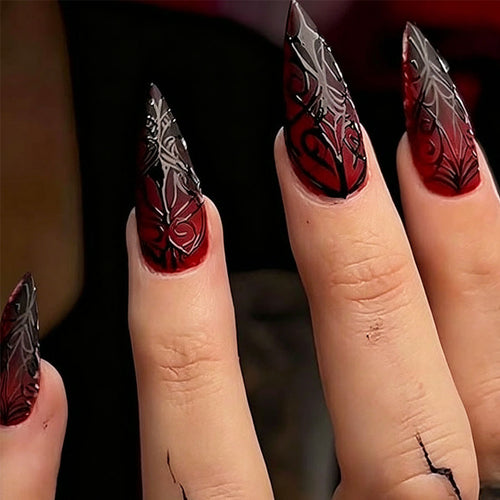 Gothic Stiletto Press-On Nagelkunst Karnz