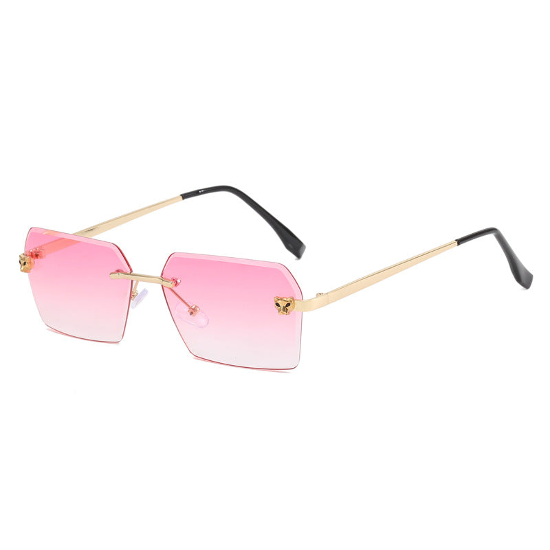 Damen modische quadratische Sonnenbrille mit elegantem Metallrahmen Karnz