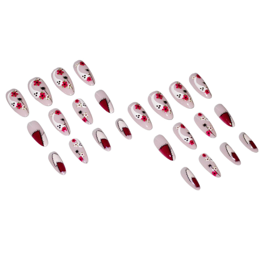 Kreatives Blumen- und Halloween-Themen-Nagelkunst-Set