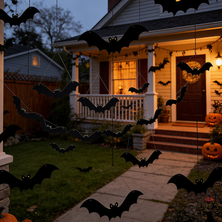 Wanddekoration mit Halloween Fledermäusen