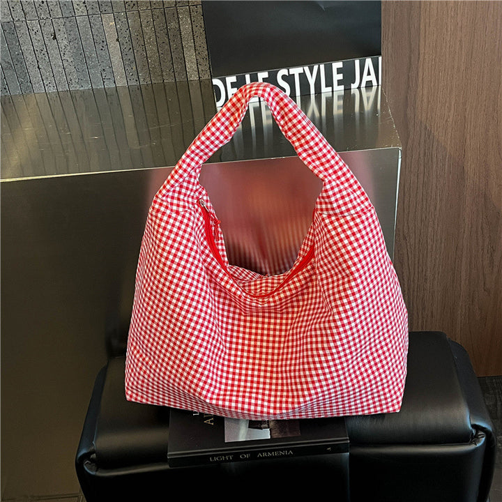 WoGingham Print Slouchy Schultertasche Karnz