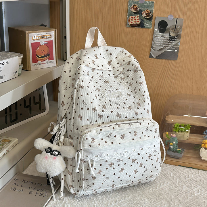 Blumenmuster Schulrucksack