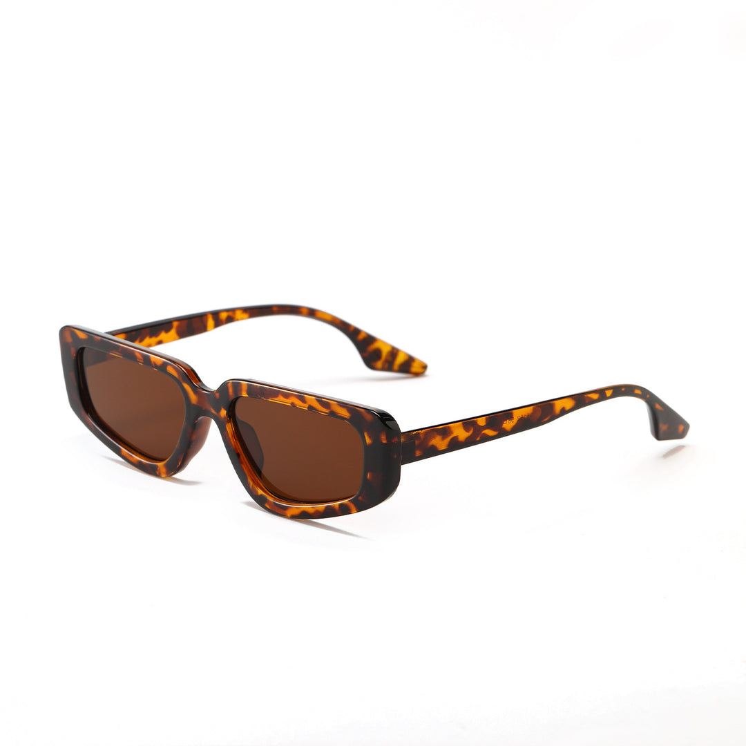 Damen modische quadratische Sonnenbrille mit modernem hochglänzendem Kunststoffrahmen Karnz