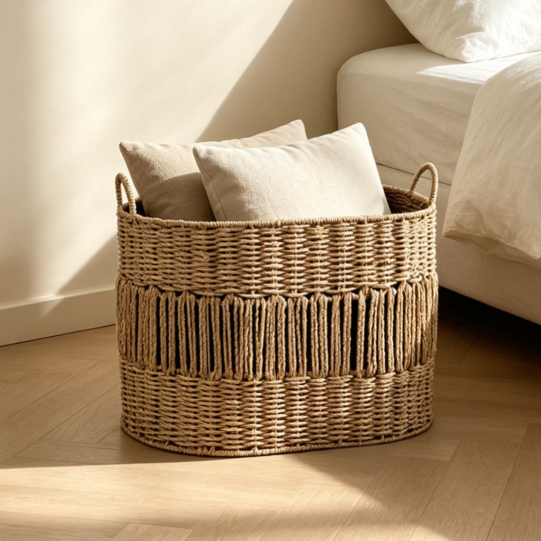 Aufbewahrungskorb mit elegantem Fransen-Design Karnz