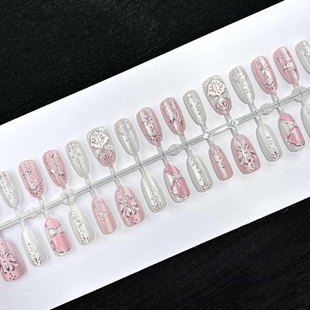 Premium Dekorative Press-On Nagelset