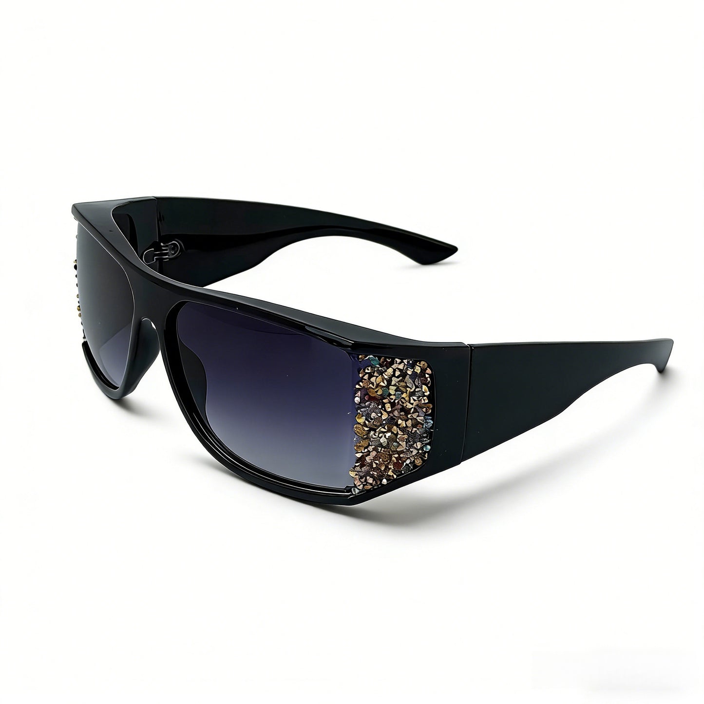 Damen Sportliche Sonnenbrille mit funkelnden Applikationen Karnz