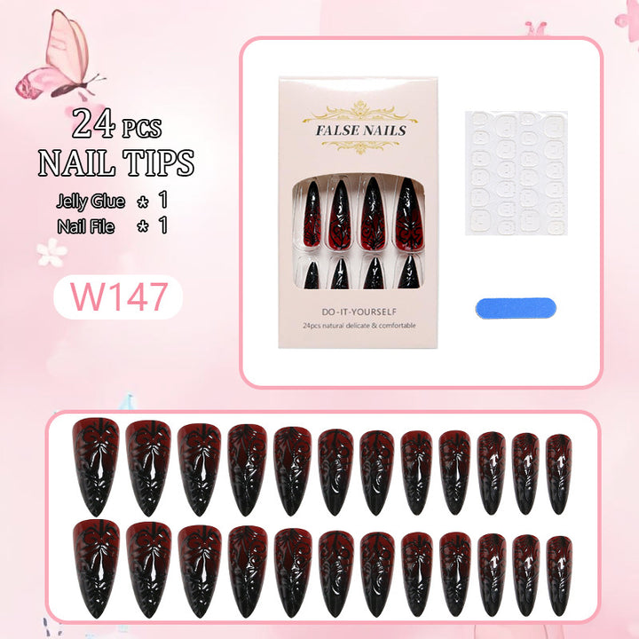Kunstnagel-Set mit elegantem floralen Design Karnz