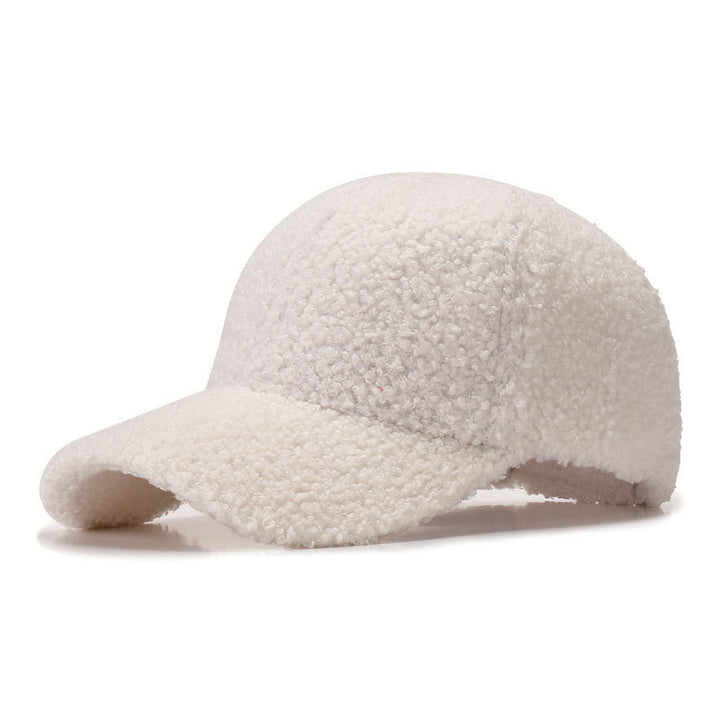 Sherpa Teddy Faux-Shearling Baseballmütze mit geschwungenem Schirm und verstellbarem Rückengurt Karnz