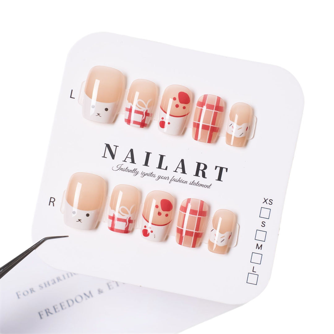 Niedliches, von Charakteren inspiriertes Press-On-Nagelset Karnz