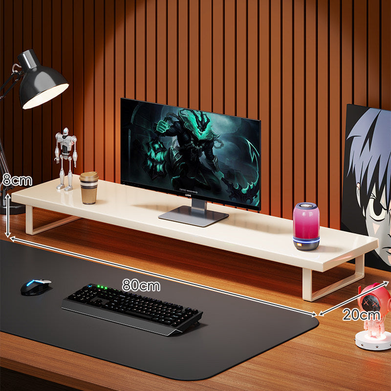 Massivholz-Monitorständer mit minimalistischem U-Rahmen aus Metallbeinen