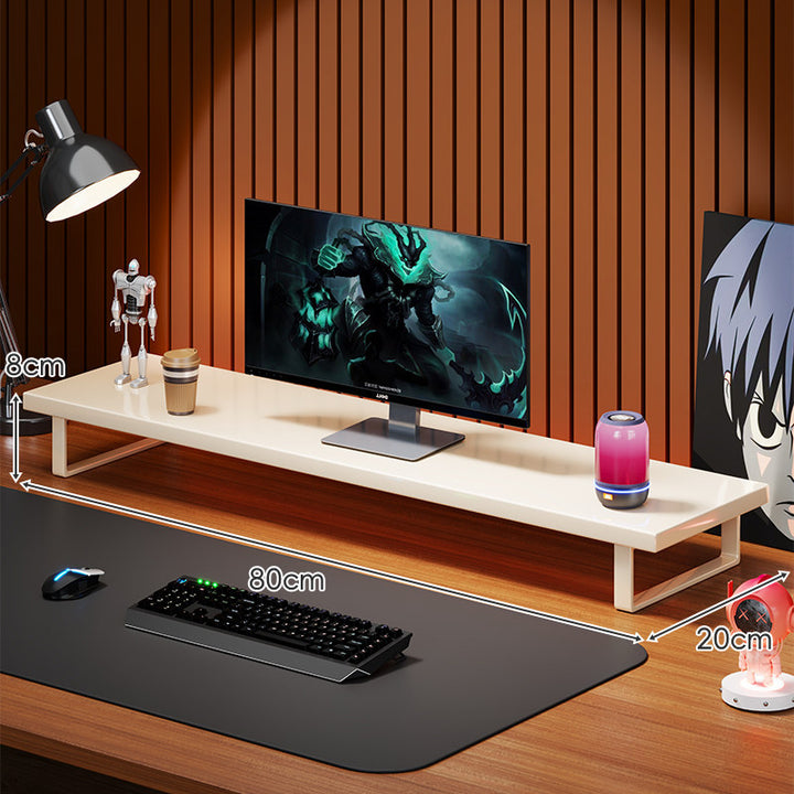 Massivholz-Monitorständer mit minimalistischem U-Rahmen aus Metallbeinen