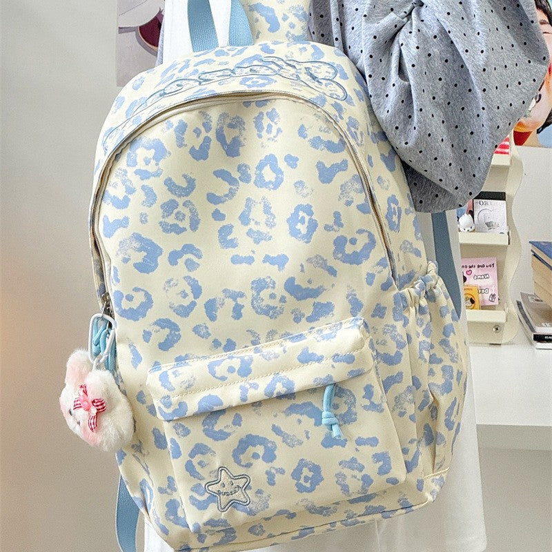 Mode-Bewusster Leoparden-Print Rucksack Karnz