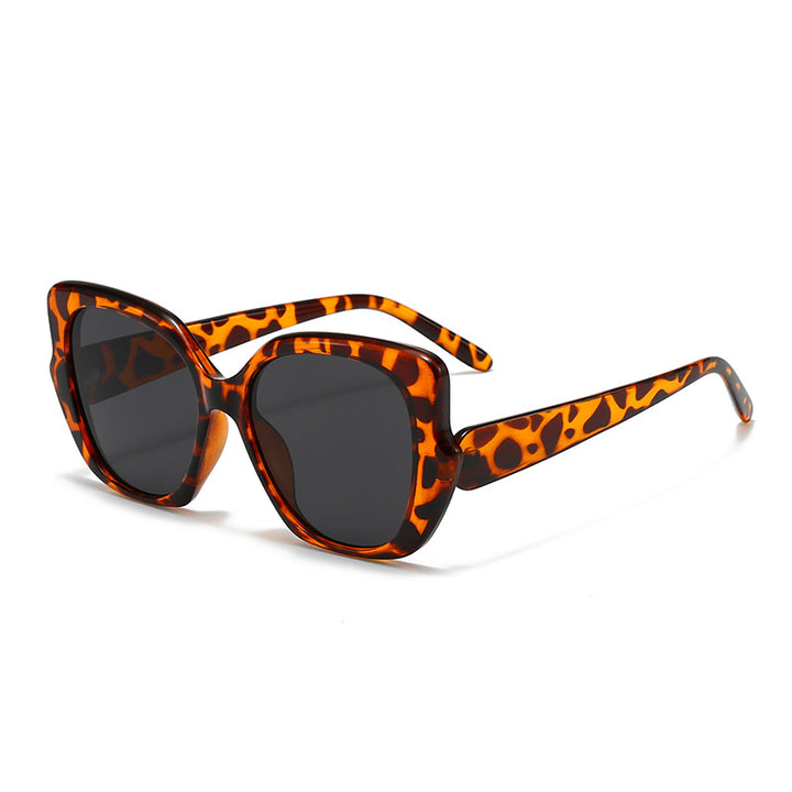 Damen oversized modische Sonnenbrille mit geschwungenem Rahmen Karnz