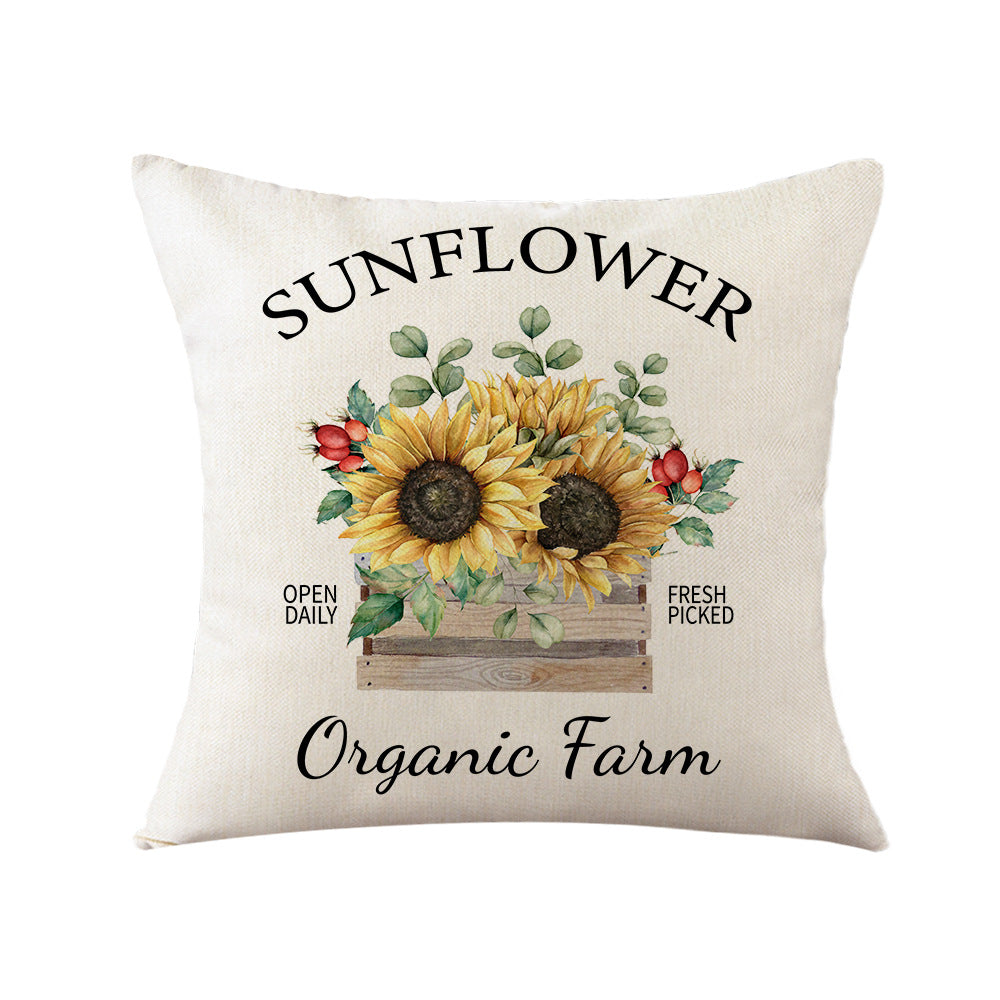 Damen Kissenbezug mit Sonnenblumenmuster Karnz