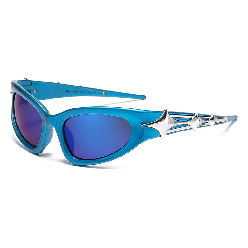 Damen futuristische Sonnenbrille mit einzigartigem Sternedesign Karnz