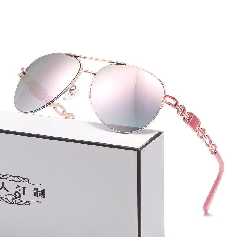 Damen Aviator-Sonnenbrille mit modischem Kettendetail Karnz