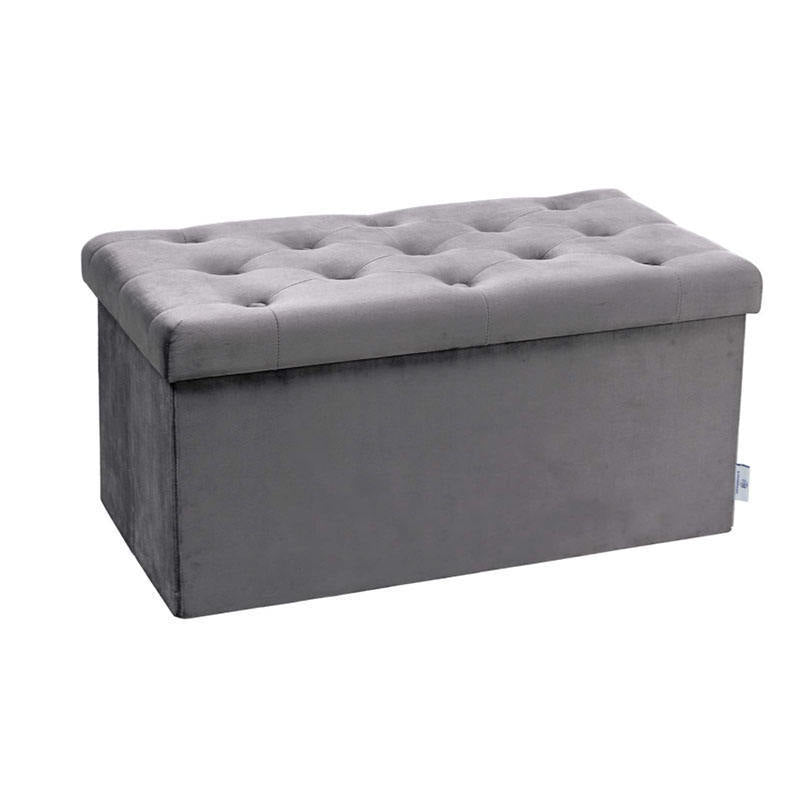 Stylischer Samt Aufbewahrungs-Hocker Karnz