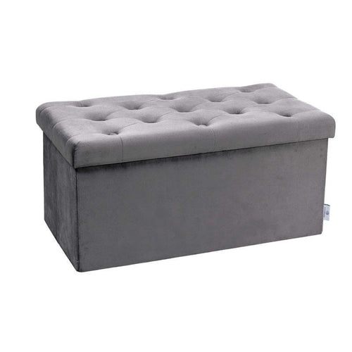 Stylischer Samt Aufbewahrungs-Hocker Karnz