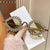 Damen Glamouröse Sonnenbrille mit funkelndem Strass Besatz Karnz