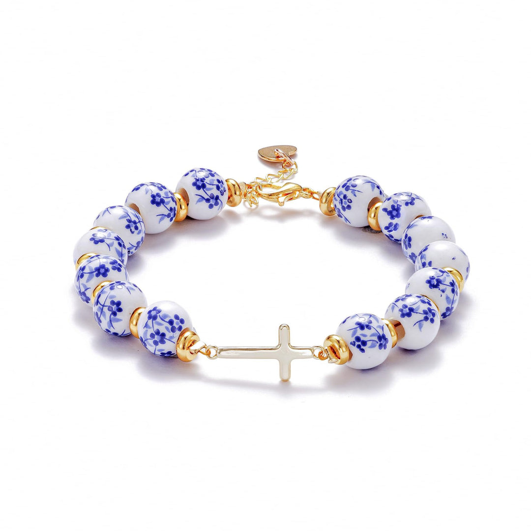 Florale Perlen-Charm-Armband Karnz
