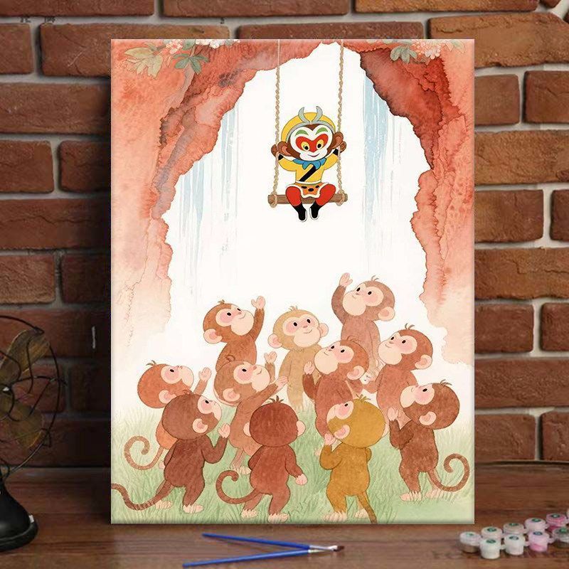 Verspielt Affe Abenteuer Kunst Druck Karnz