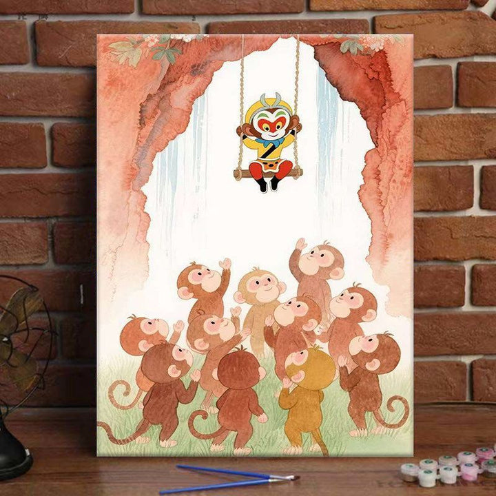 Verspielt Affe Abenteuer Kunst Druck Karnz