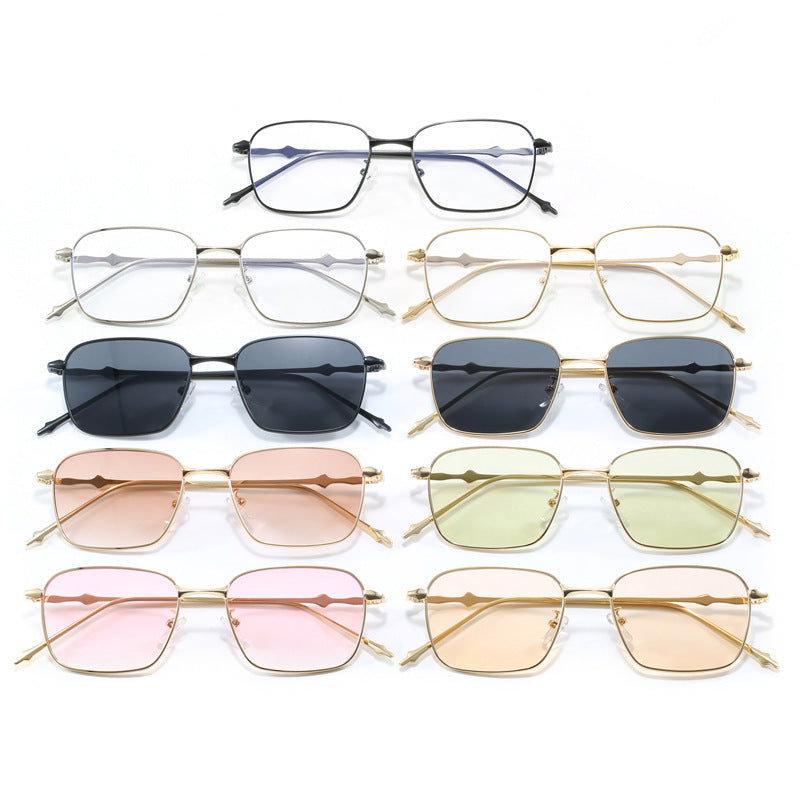 Damen elegante quadratische Sonnenbrille mit hochwertigem Metallrahmen Karnz