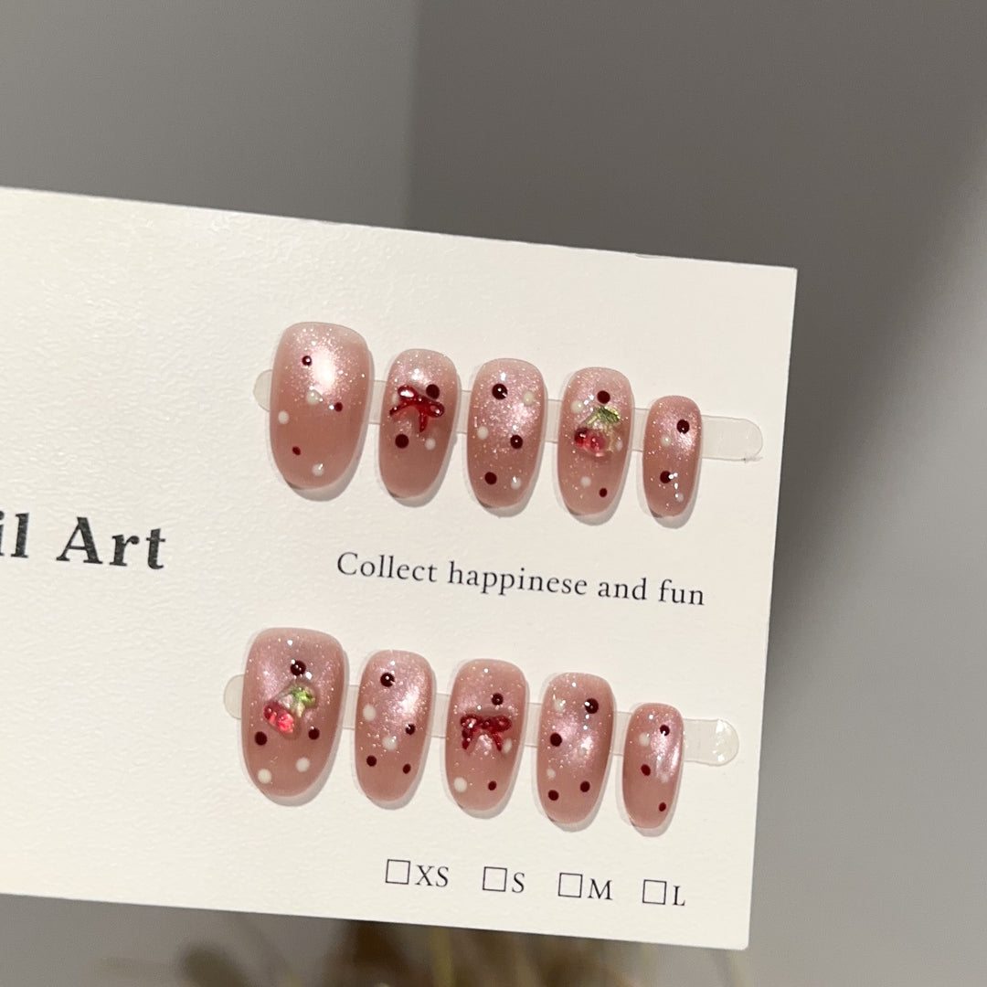 Dekoratives Nagelkunst-Set mit Kirschblütenmuster