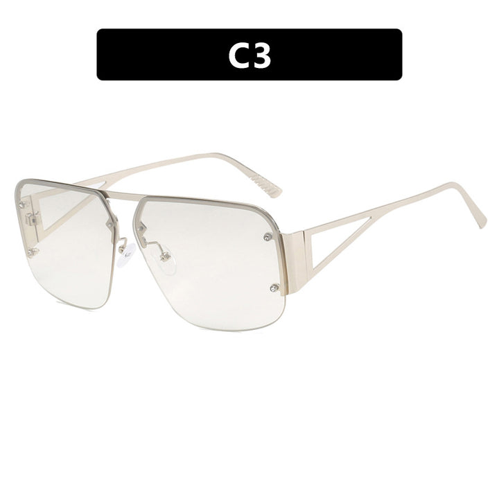 Damen oversized geometrische Sonnenbrille mit glatten Linien und schützendem UV-Filter Karnz