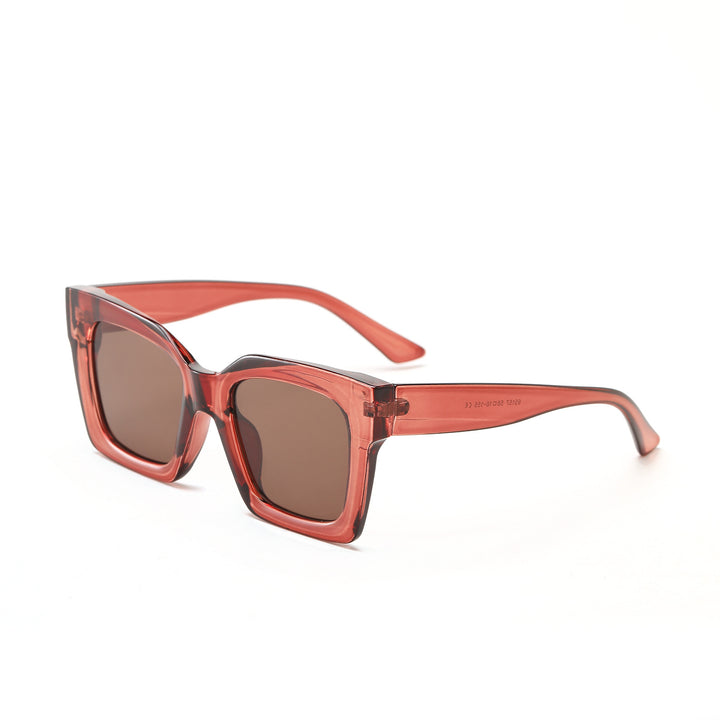 Damen modische quadratische Sonnenbrille mit transparentem Rahmen Karnz