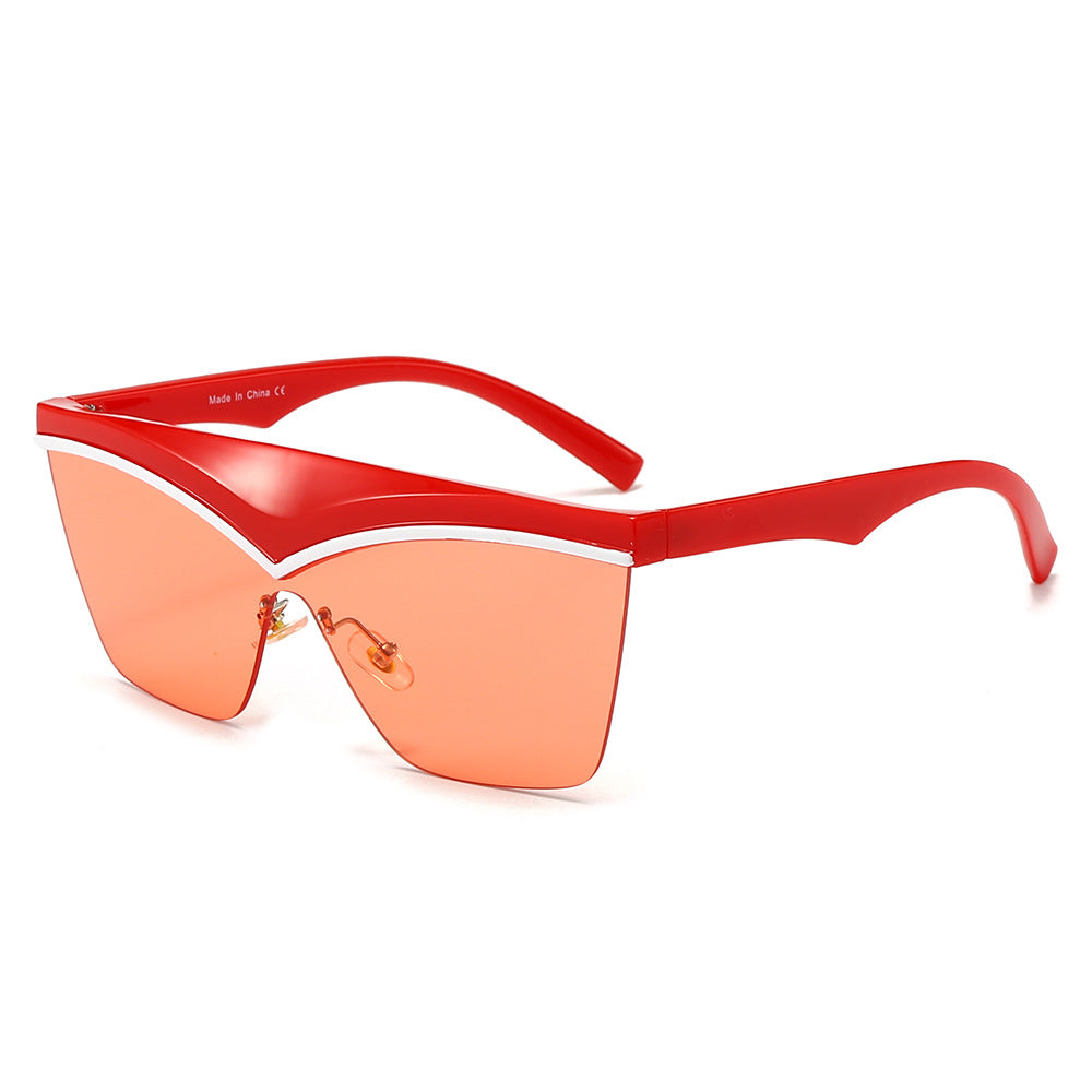 Damen Designer-Sonnenbrille mit asymmetrischem Rahmen und hochmodernen Gläsern Karnz