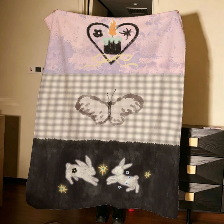 Künstlerische Patchwork-Fleece-Decke