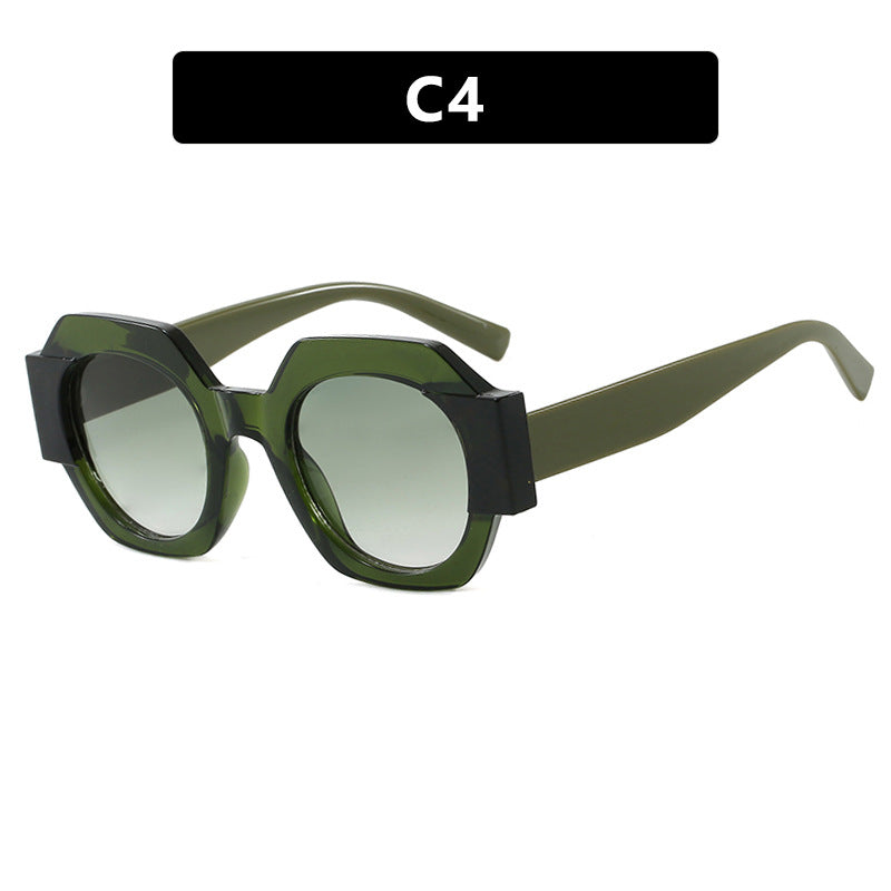 Damen trendige Sonnenbrille im hexagonalen Design Karnz
