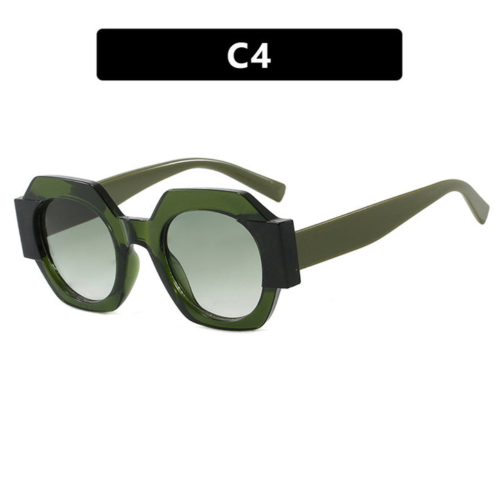 Damen trendige Sonnenbrille im hexagonalen Design Karnz