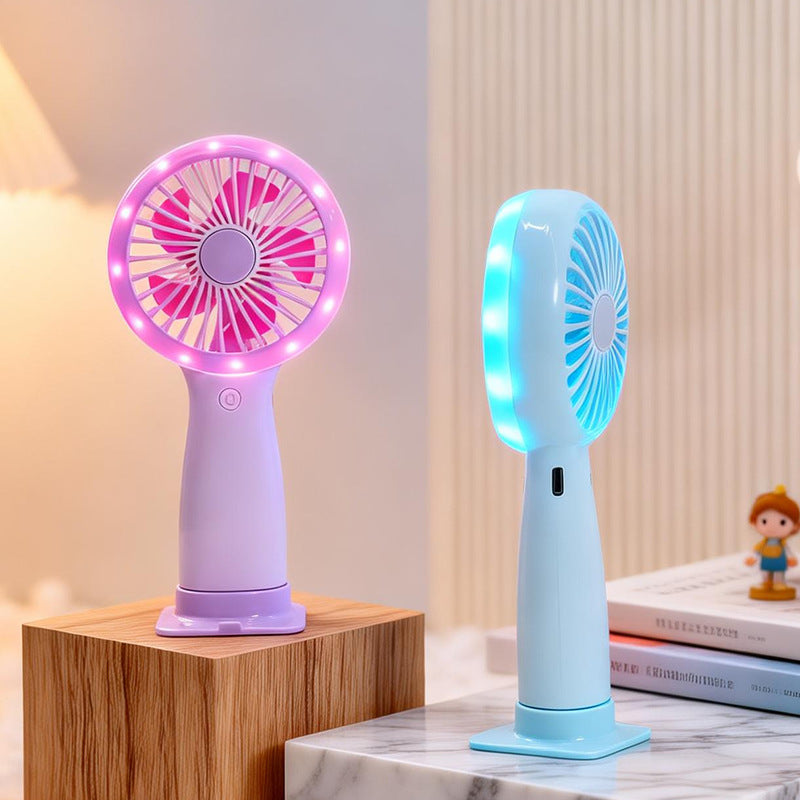 Damen Tragbarer Handventilator mit LED-Licht und USB-Anschluss Karnz